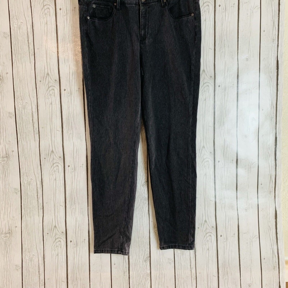 Womens Bandolino Selene Stretch Gray Straight Leg Denim Jeans Size 14 W 34 L 31